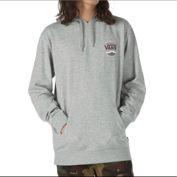 VANS SIDE STRIPE PULLOVER HOODIE Men’s Grey Maroon - Picture 2 of 6